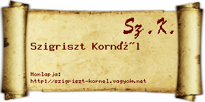Szigriszt Kornél névjegykártya