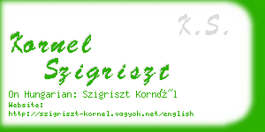 kornel szigriszt business card